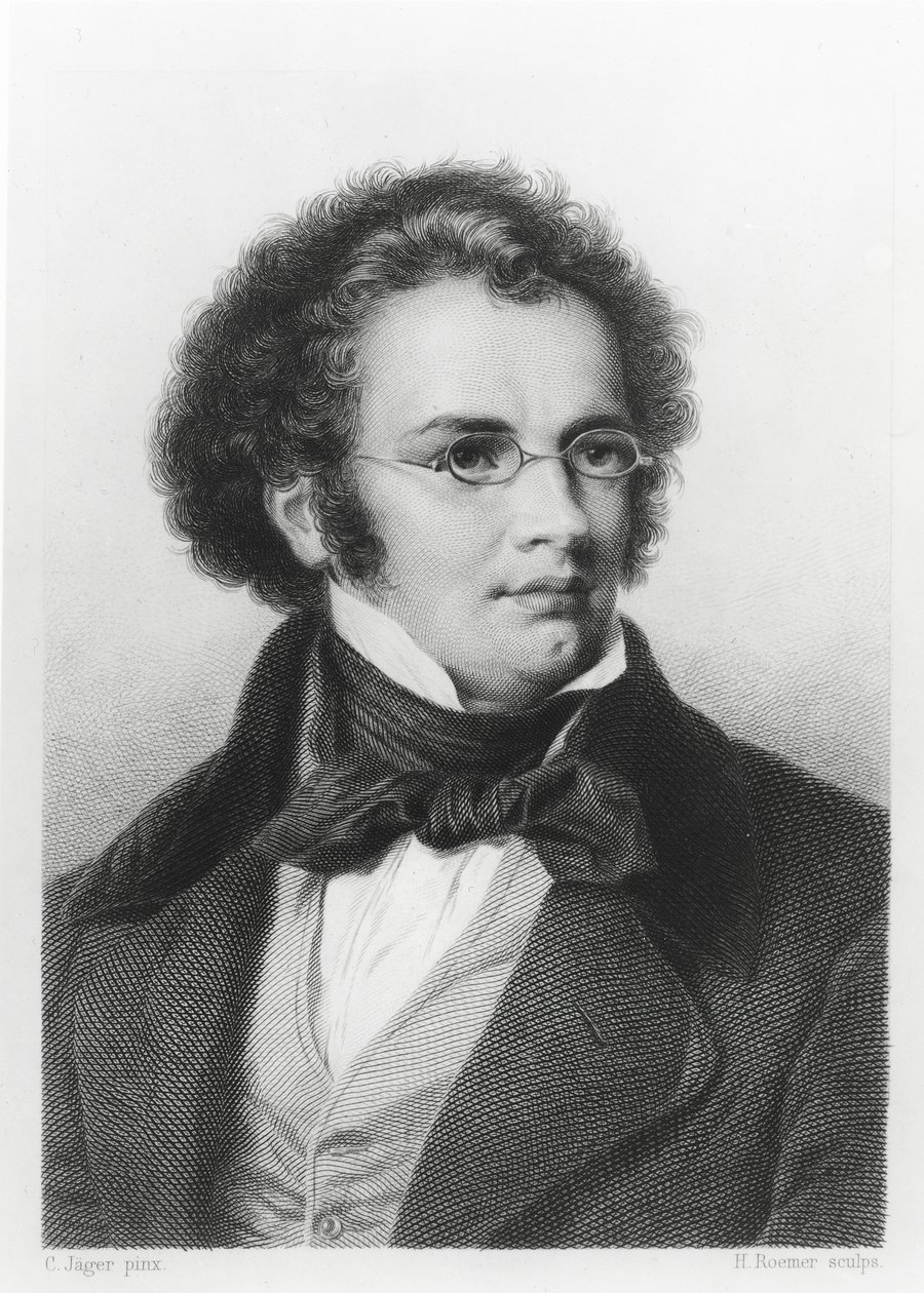由H. Roemer雕刻的Franz Schubert（1797-1828）的肖像 作者 卡尔·杰格