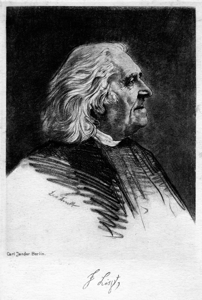 弗朗茨·李斯特（Franz Liszt）1811-1886年，匈牙利作曲家兼钢琴家，二十世纪。 作者 卡尔·詹德