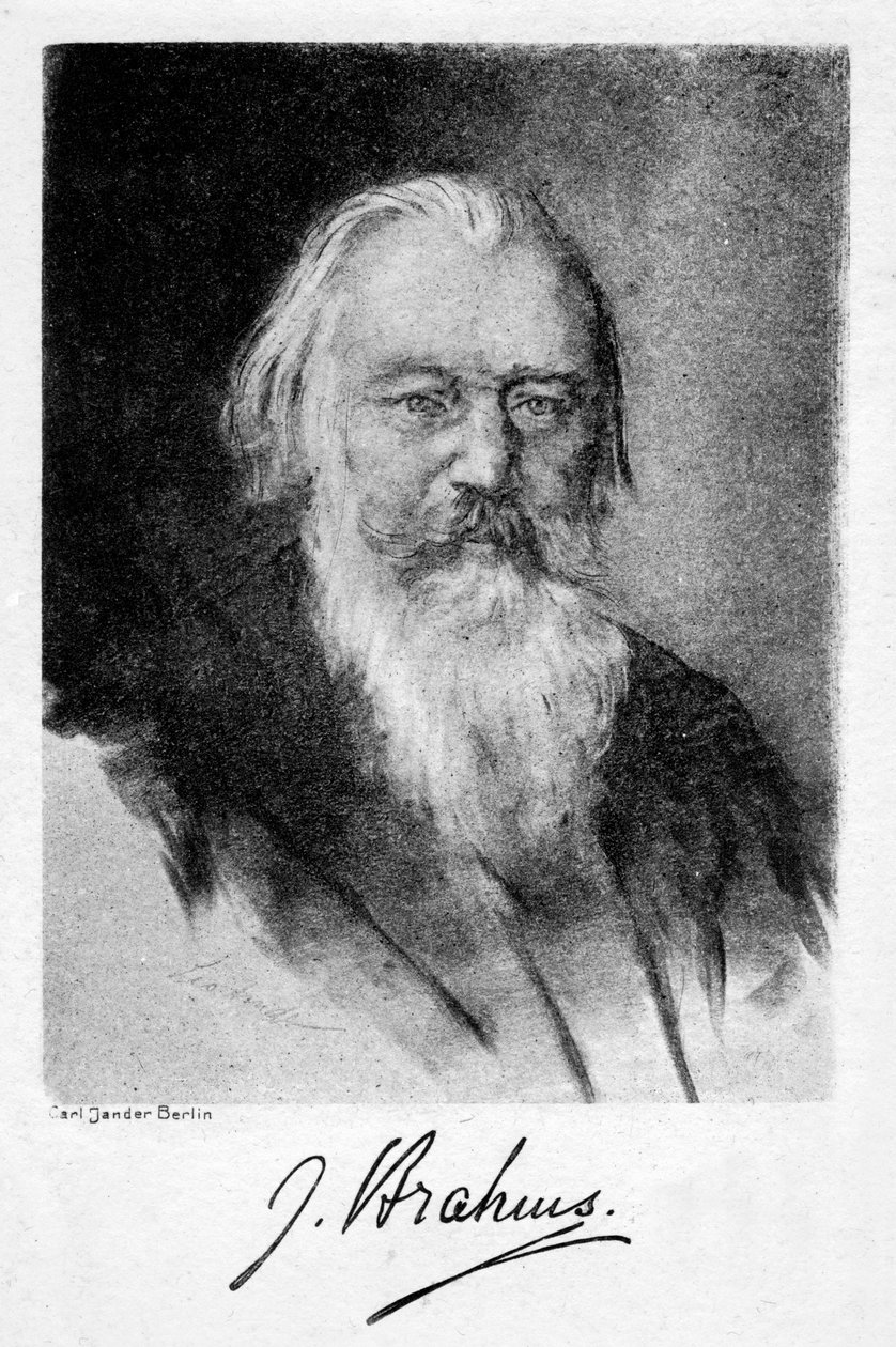 约翰内斯·勃拉姆斯（Johannes Brahms）1833-1897年，德国作曲家，二十世纪。 作者 卡尔·詹德