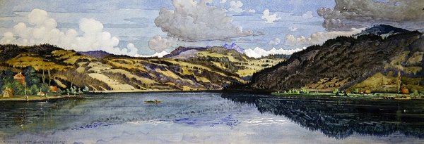圣玛格丽特和艾格瑞海（纸上水彩画） 作者 卡尔·约翰·福斯伯格