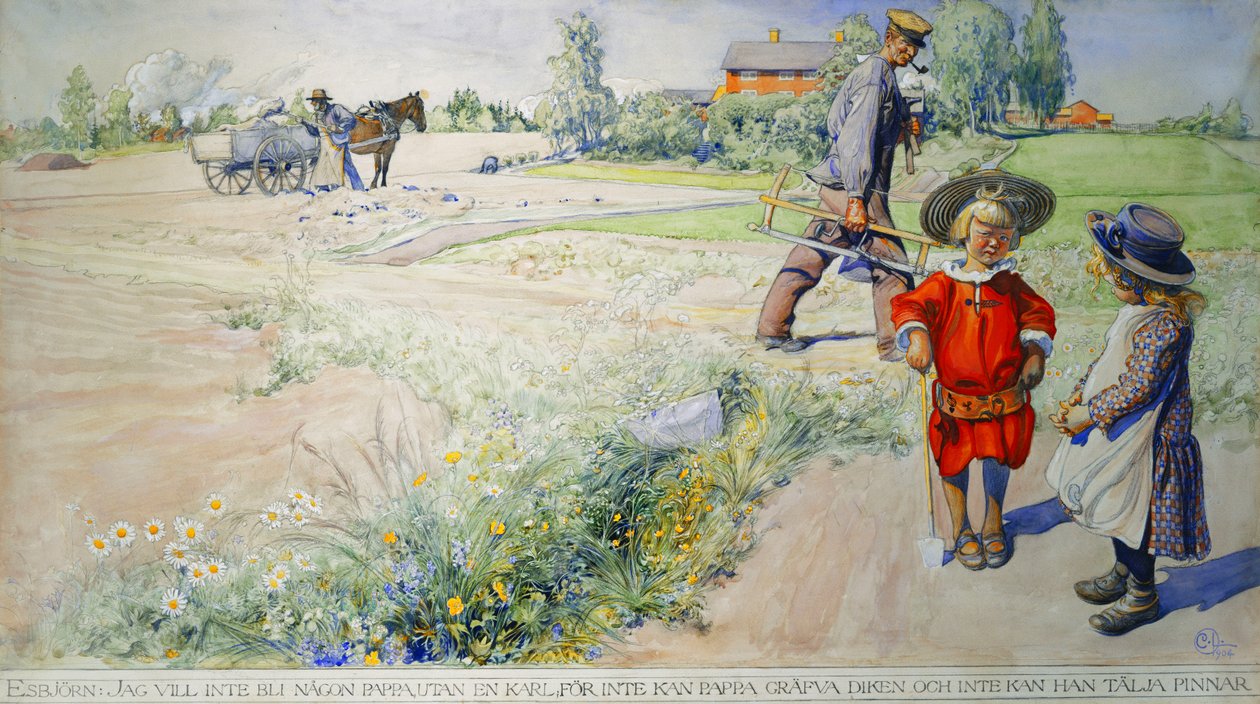 埃斯比约恩和农民女孩；埃斯比约·昂·邦德弗利坎（Esbjorn och Bondflickan），1904年 作者 卡尔·拉森