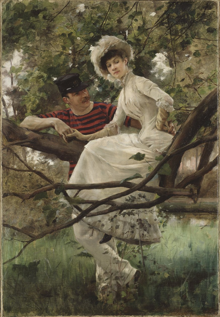 Idylle - Idyll, by Larsson, Carl (1853-1919). Oil on canvas. Dimension : 70x48 cm. Nationalmuseum Stockholm 作者 卡尔·拉森