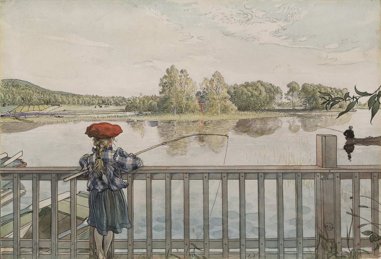 Lisbeth Angling，摘自“ A Home”系列，约1895年（纸上水彩） 作者 卡尔·拉森