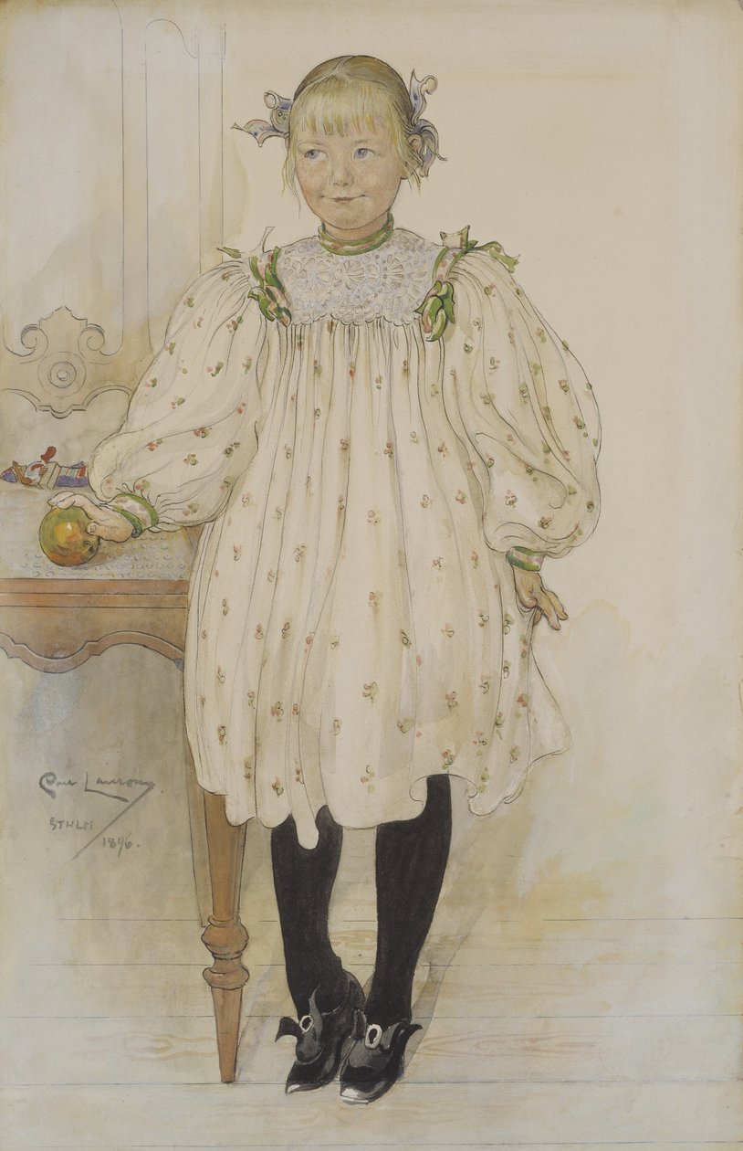 玛莎温斯洛作为一个女孩，1896年（纸上wc） 作者 卡尔·拉森