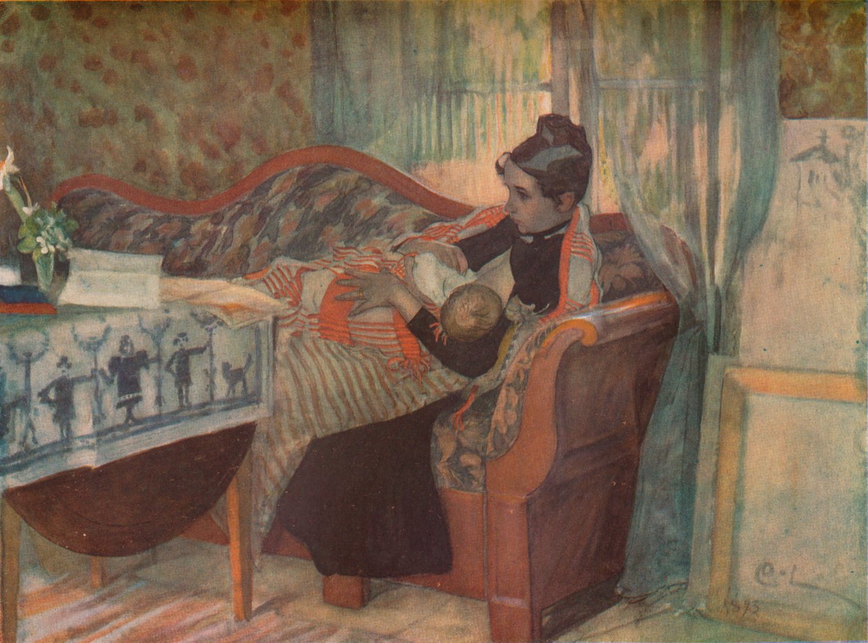 《母子》，约摄于1900年。 作者 卡尔·拉森