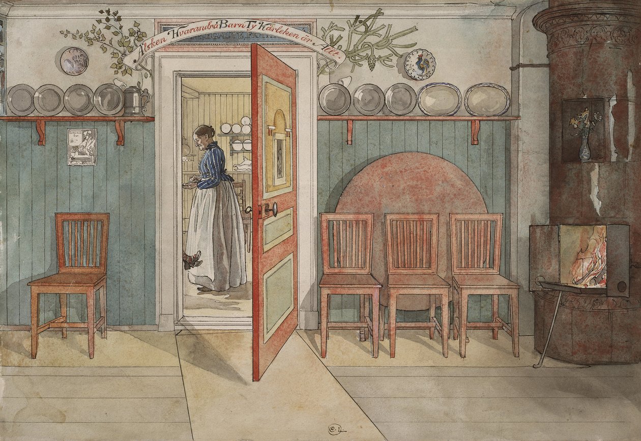老安娜，来自A Home系列，c.1895（纸上写着） 作者 卡尔·拉森