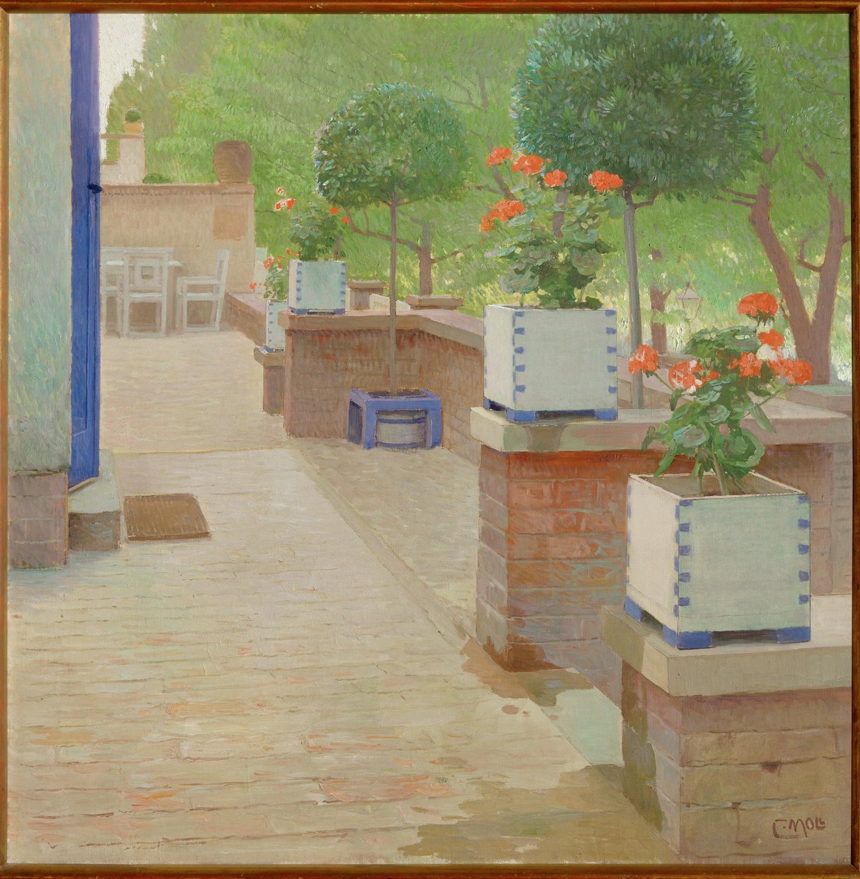 Gartenterrasse - 花园露台......（布面油画） 作者 卡尔·摩尔