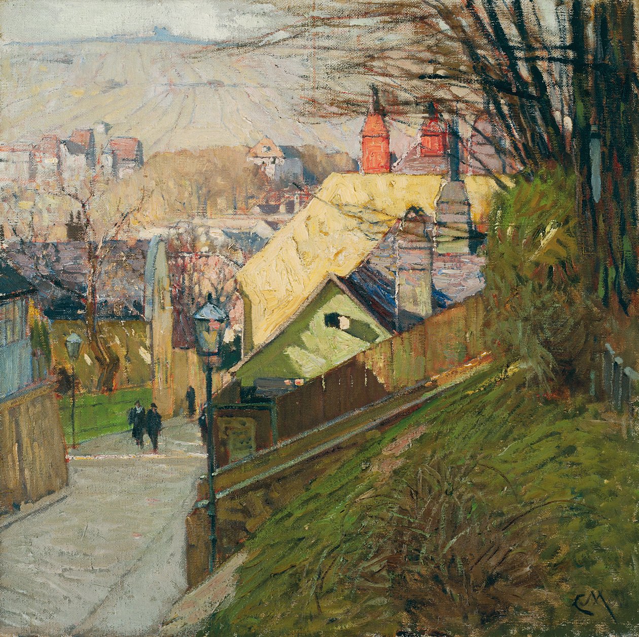 维也纳Dobling的Therese Krones故居，约1912-1914年（布面油画） 作者 卡尔·摩尔
