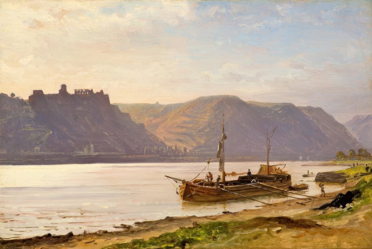 C.Morgenstern，莱茵河风景与城堡废墟 作者 卡尔·摩根斯坦