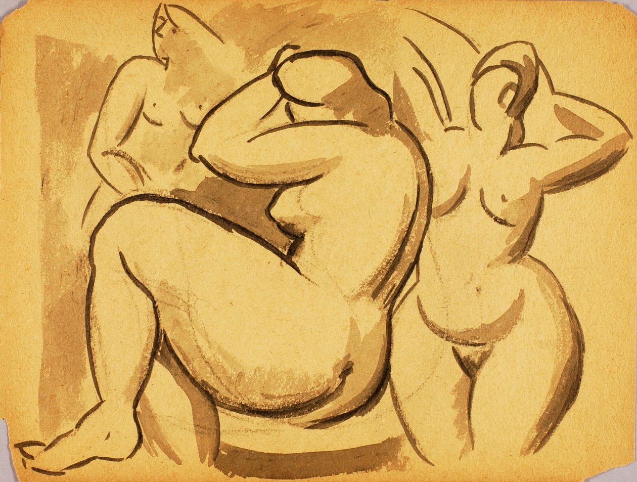 三幅女性裸体画 作者 卡尔·纽曼