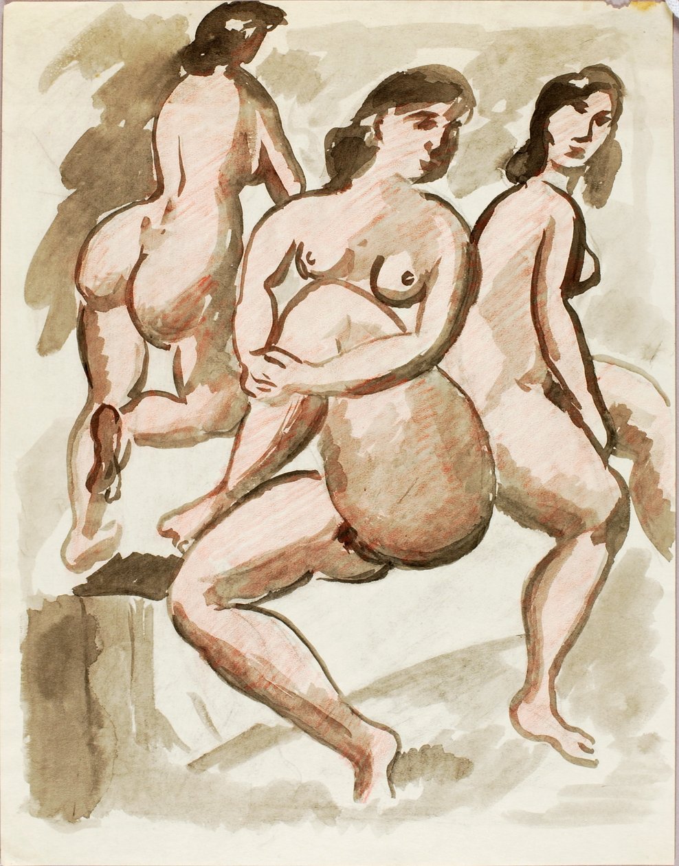 三幅女性裸体画 作者 卡尔·纽曼