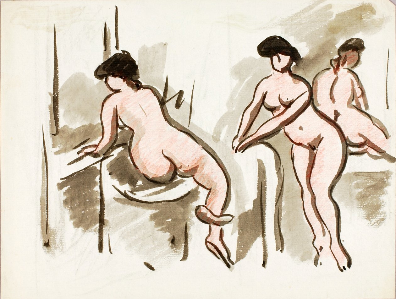 三幅女性裸体画 作者 卡尔·纽曼