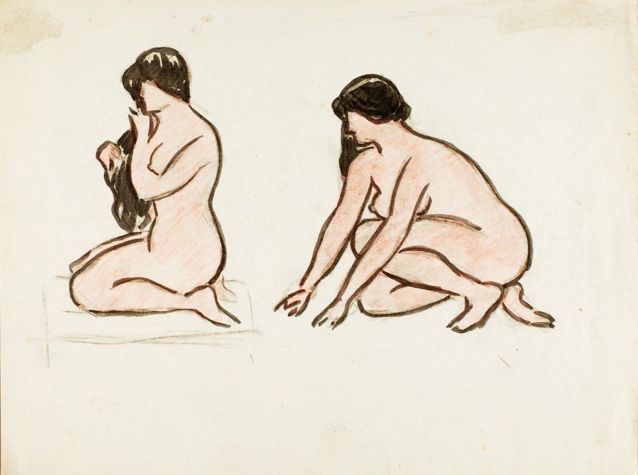 两幅女性裸体画 作者 卡尔·纽曼