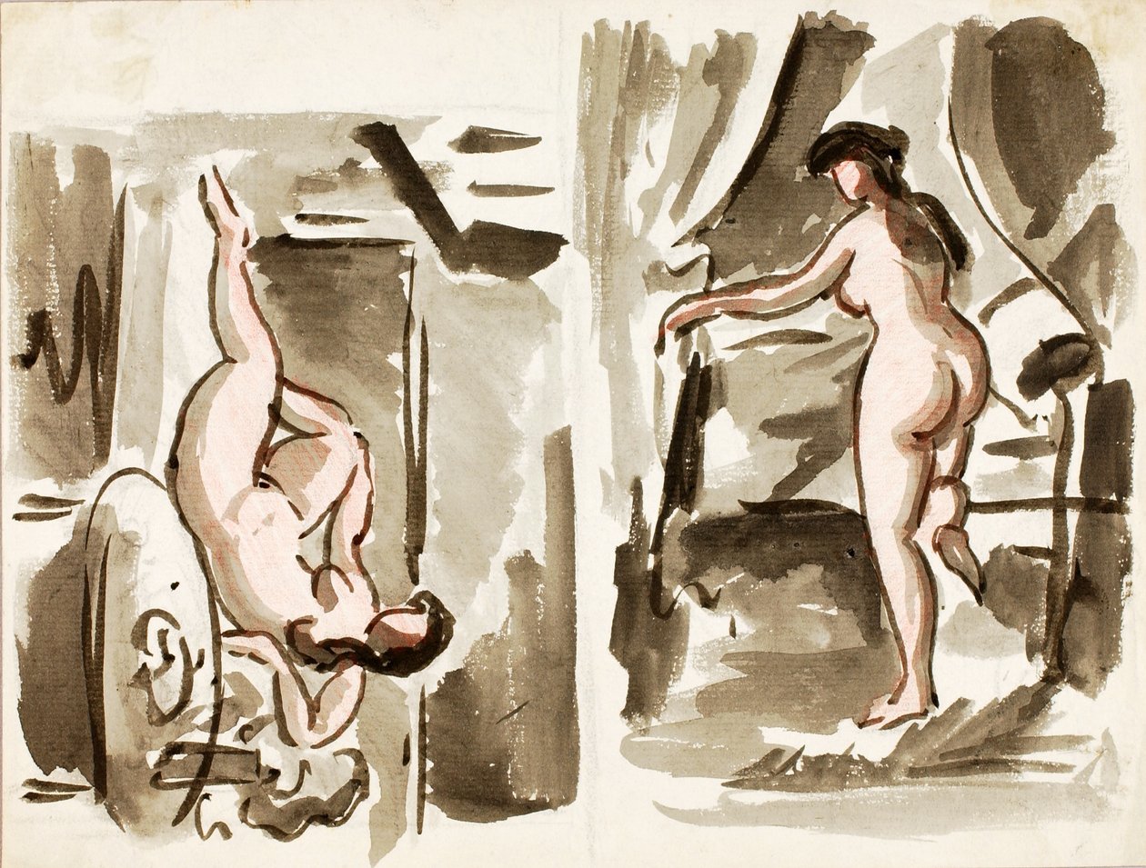 两幅女性裸体画 作者 卡尔·纽曼