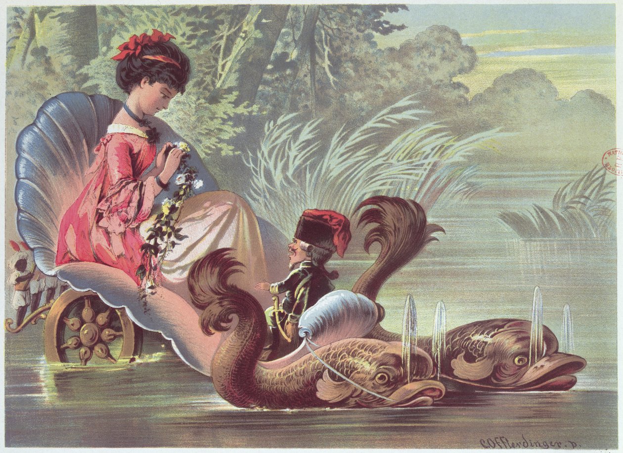 在水面上，来自&39;The Nutcracker&39;的插图，作者是ETA Hoffman（1776-1822）1883 作者 卡尔·奥弗丁格