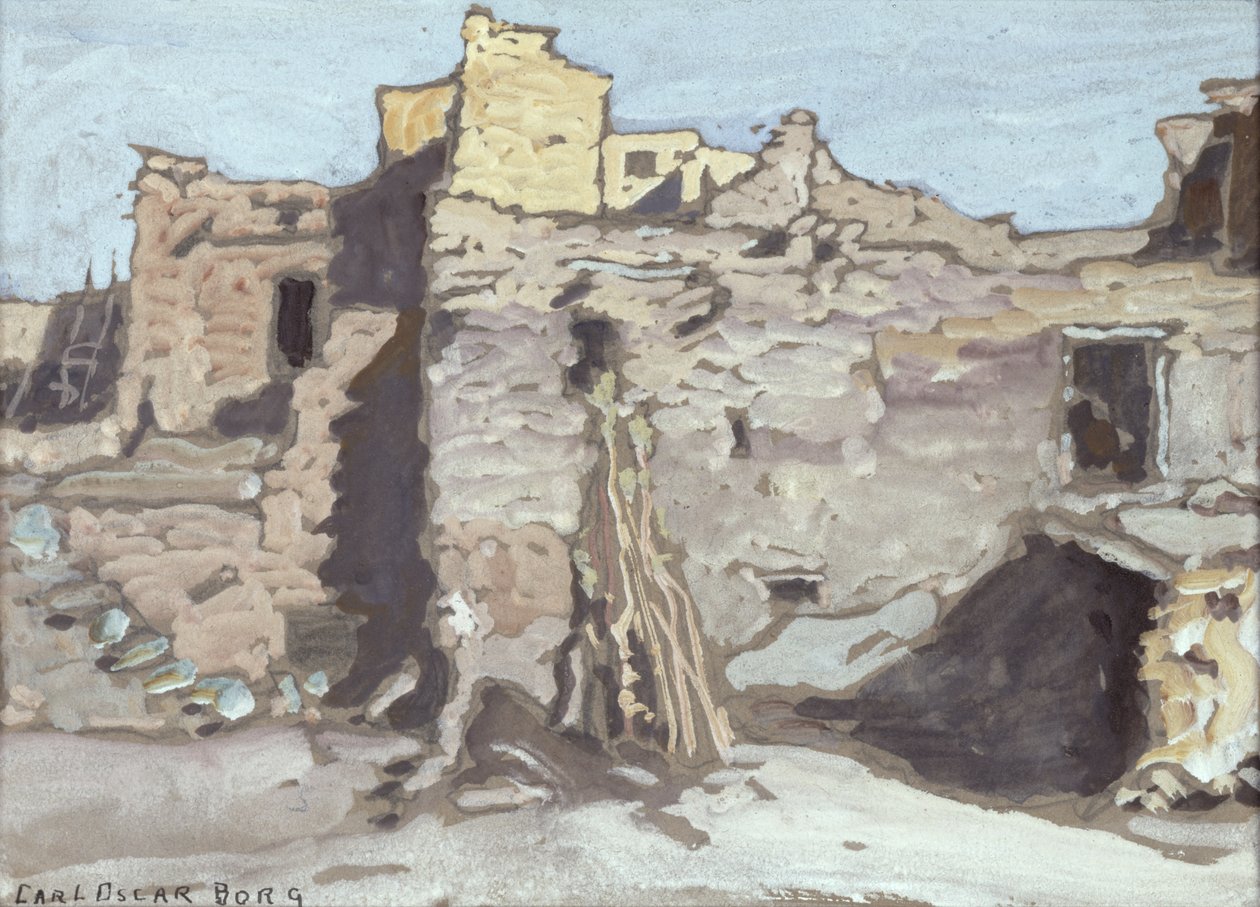 Walpi（纸上蛋彩画） 作者 卡尔·奥斯卡·博格