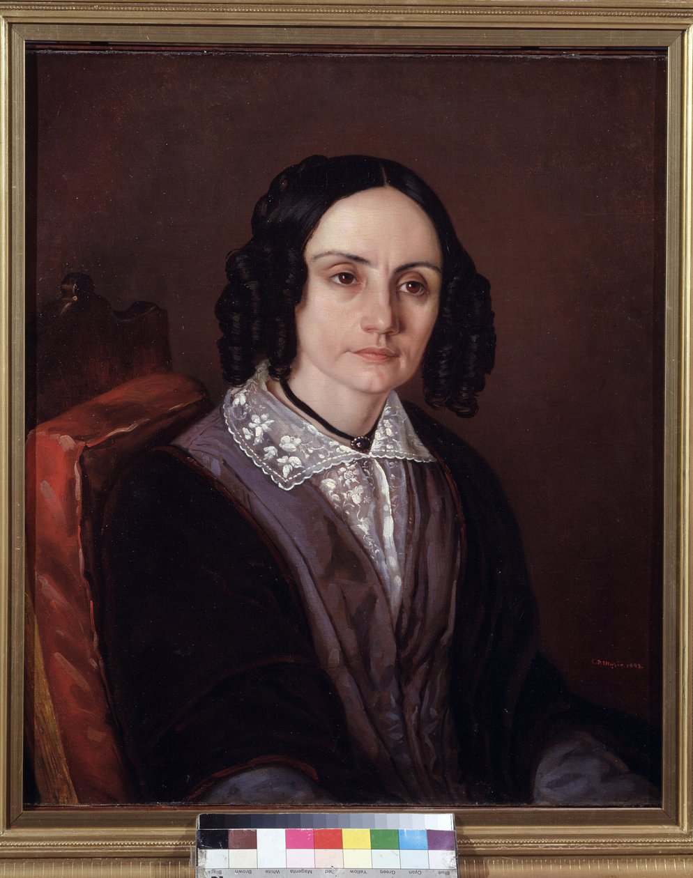 M.N. Volkonskaya 伯爵夫人（1805-1863 年）的肖像。Serge Volkonvski 王子（1788-1865 年）的妻子，1825 年他参加了十二月党人起义。为此，他被判处流放，他的 作者 卡尔·彼得·马泽