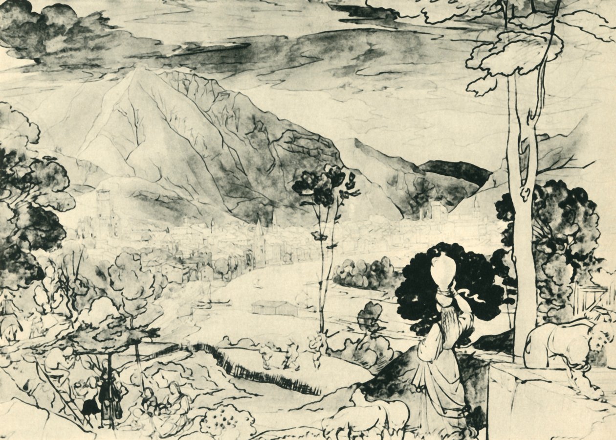 特伦托的景色，1815年，1943年。 作者 卡尔·菲利普·福尔