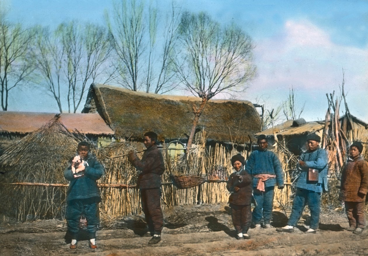中国，村庄里的中国人，图片日期：约 1920 年，卡尔-西蒙档案馆 作者 卡尔·西蒙