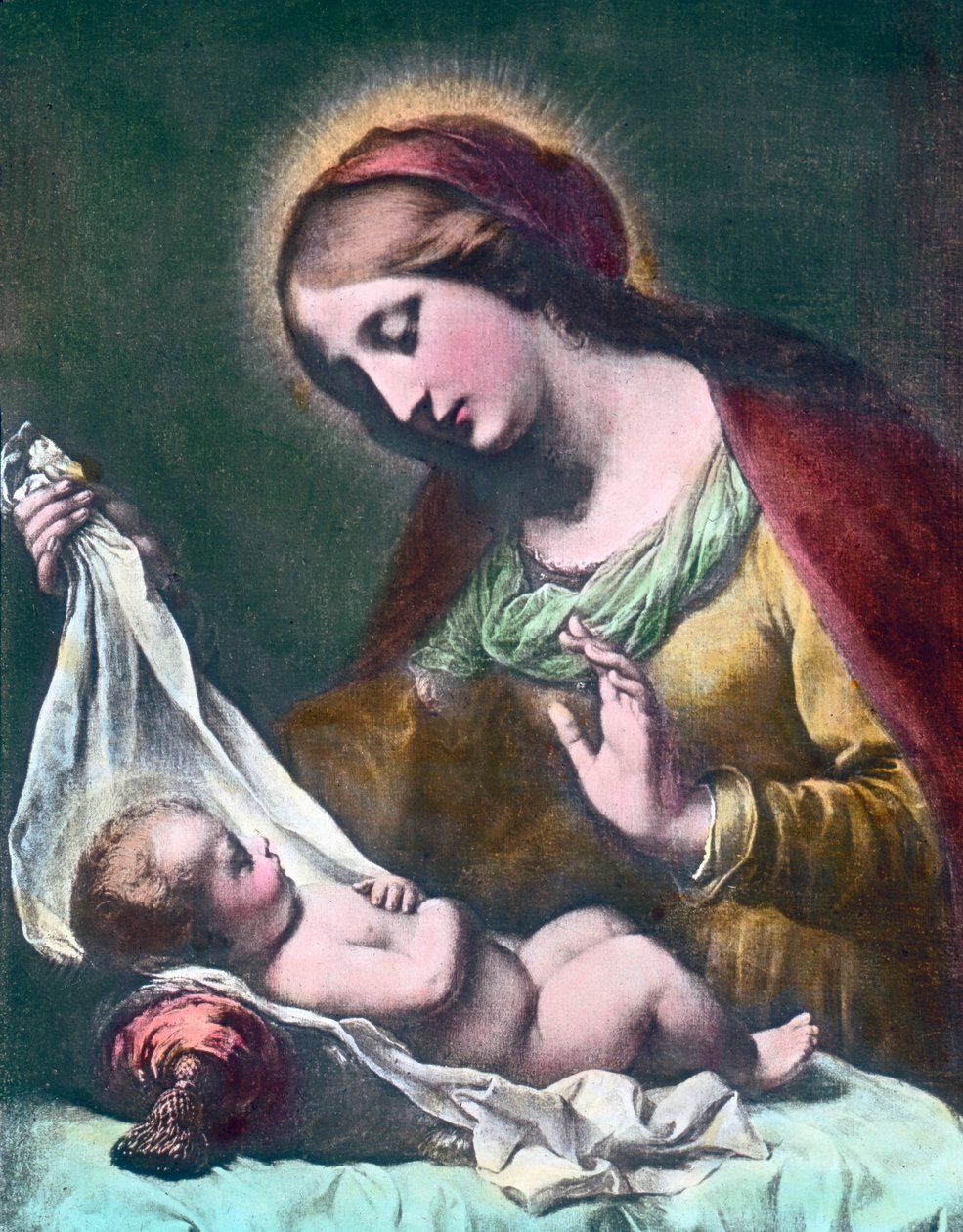 圣母与圣婴意大利巴洛克画家 Carlo Dolci（1616 - 1686 年）的画作（无日期）。图片日期：约 1900 年。卡尔-西蒙档案馆 作者 卡尔·西蒙