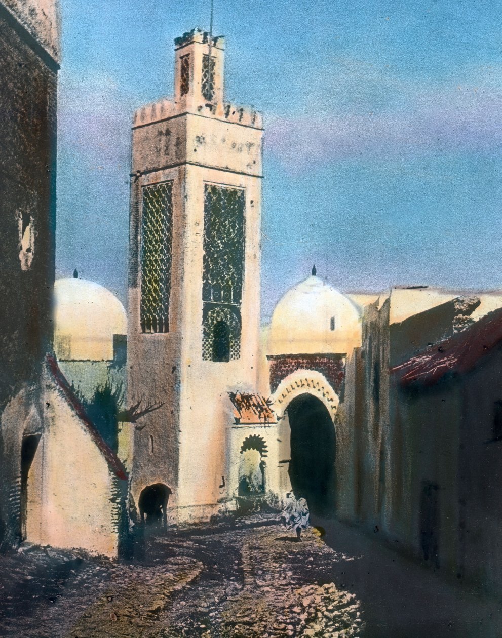 摩洛哥北部，泰图安，Sidi Saidi 清真寺的尖塔，拍摄日期：约 1910 年。卡尔-西蒙档案 作者 卡尔·西蒙