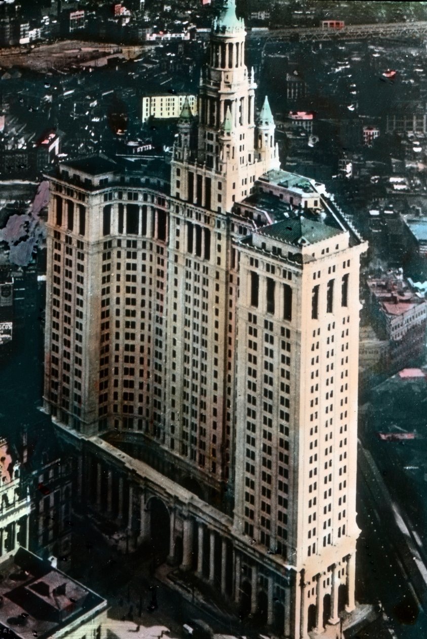 美利坚合众国，纽约，曼哈顿市政大楼，建于 1907-1914 年间，拍摄日期：约 1920 年。卡尔-西蒙档案 作者 卡尔·西蒙