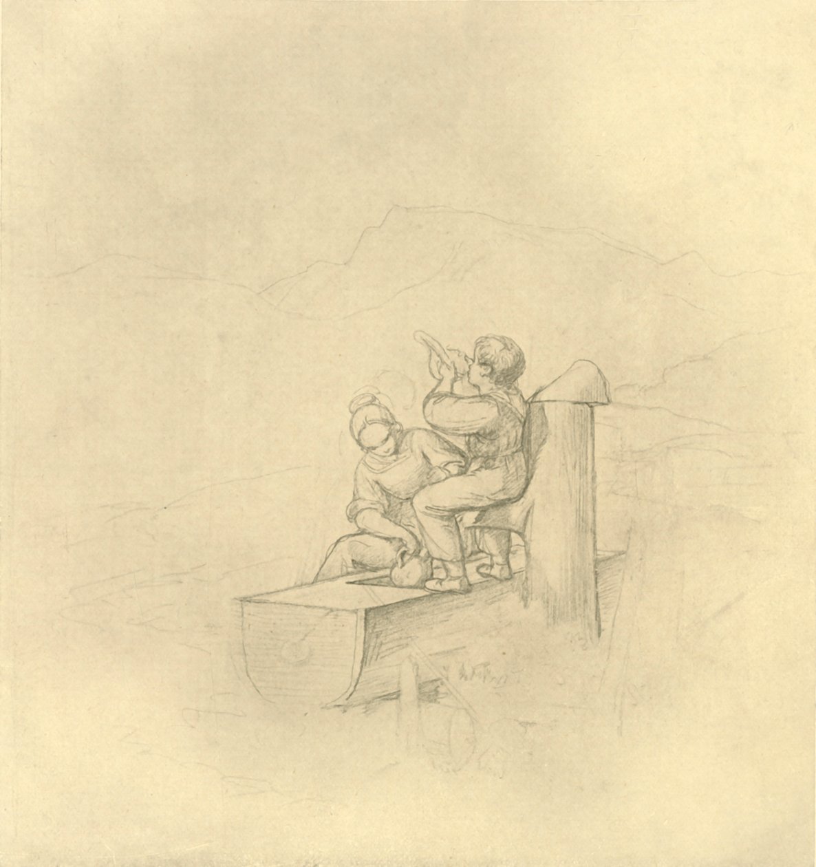 Am Brunnen，19世纪中叶，c1924。 作者 卡尔·斯皮茨维格