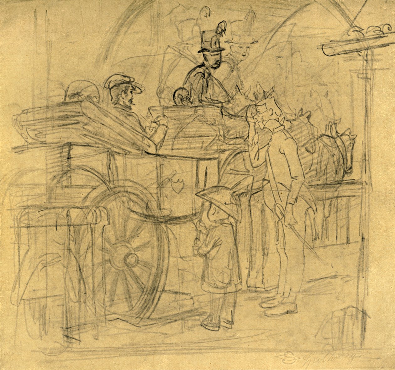 旅行，19世纪中叶，c1924。 作者 卡尔·斯皮茨维格