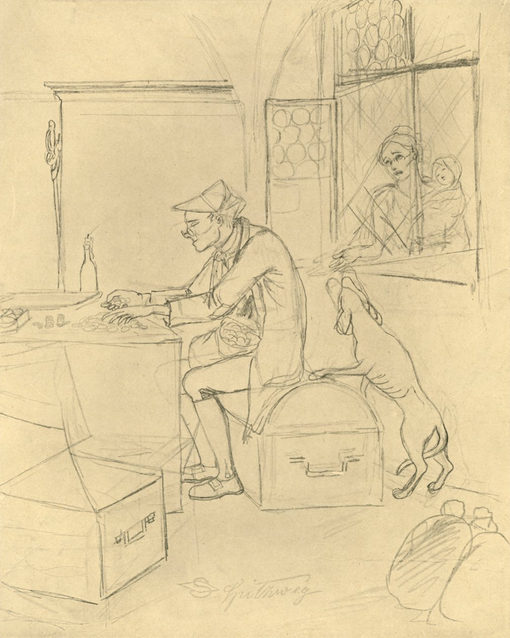 米塞尔（Miser），19世纪中叶，c1924年。 作者 卡尔·斯皮茨维格