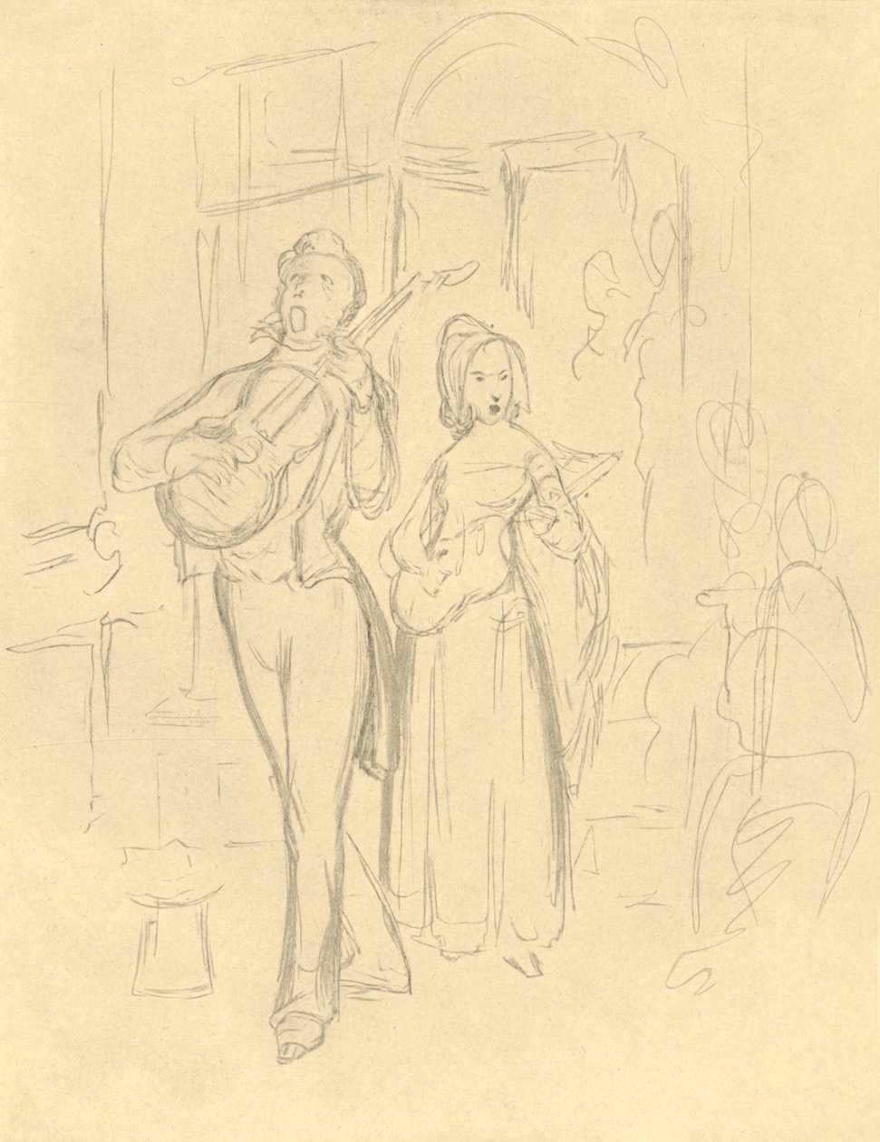 Strassensänger，19世纪中叶，c1924。 作者 卡尔·斯皮茨维格