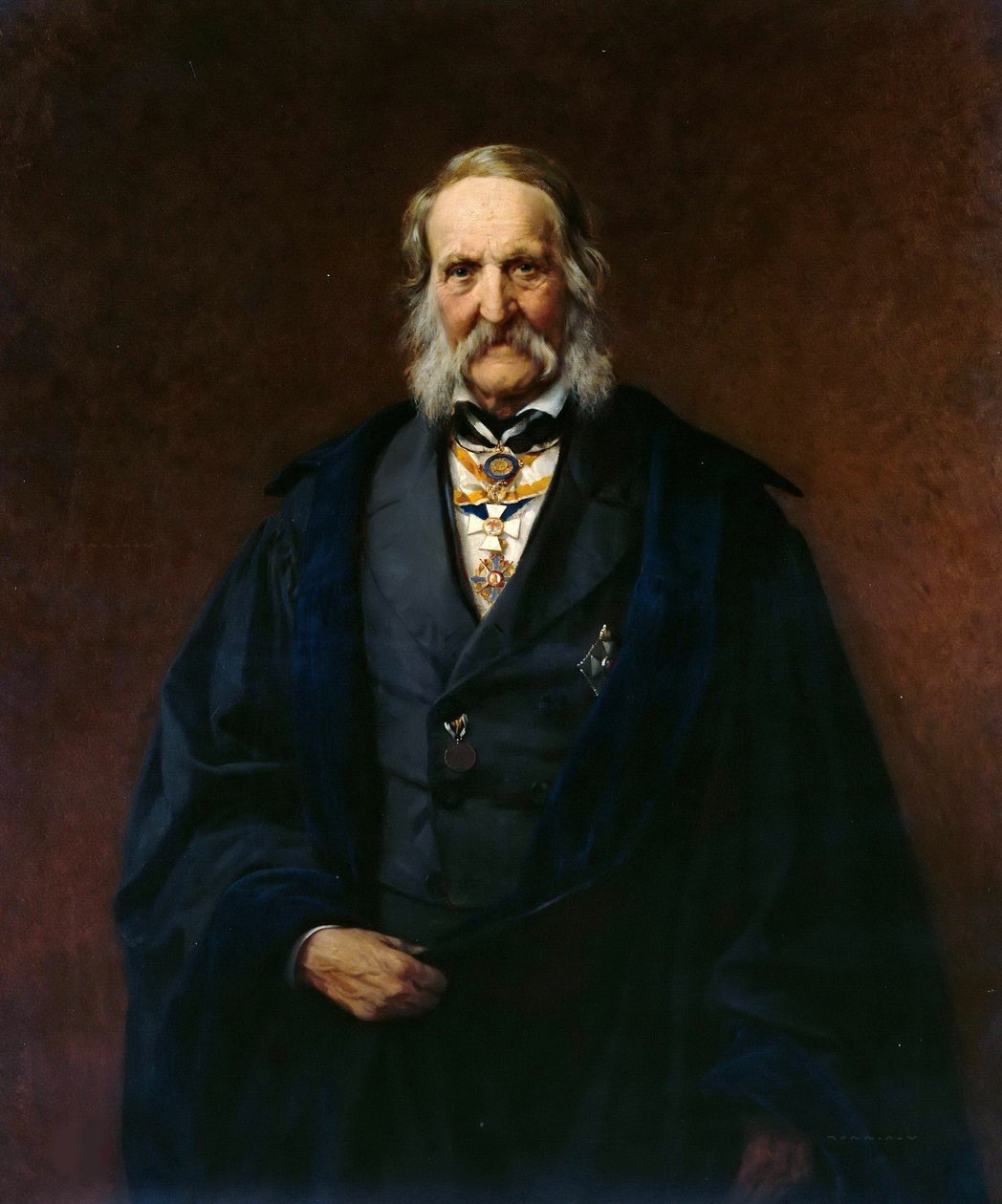 物理学家弗朗茨-恩斯特-诺伊曼的肖像，1798-1895，1886。 作者 卡尔史蒂芬克
