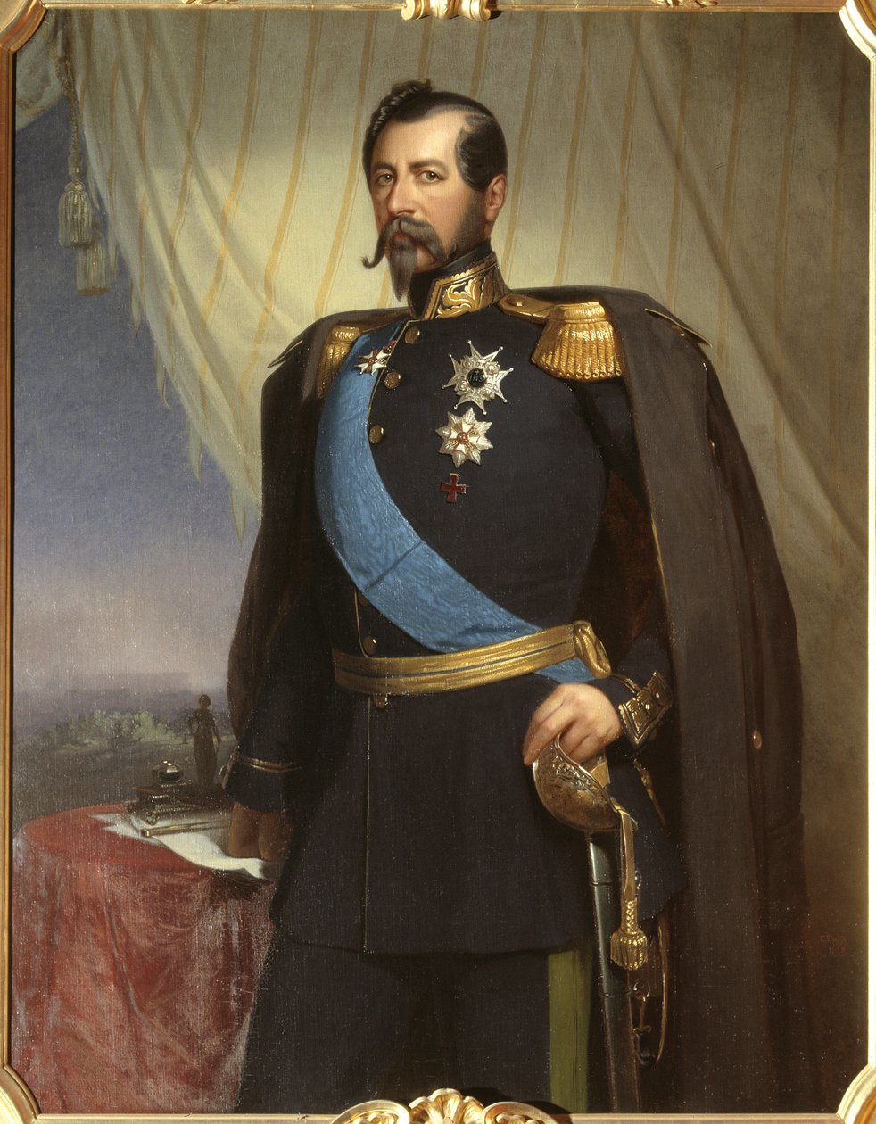 Oscar I, roi de Suede et Norvege - 瑞典和挪威国王奥斯卡一世 (1799-1859) 的肖像，卡尔·西奥多斯塔夫 (Staaff, Carl Theodor, 1816-1880) 创作。 布面油画 作者 卡尔·西奥多·斯塔夫
