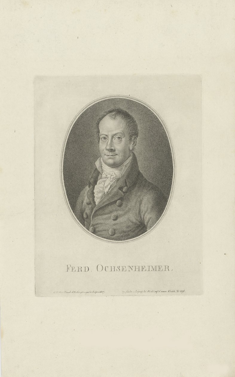 费迪南德·奥赫森海默（Ferdinand Ochsenheimer）1767-1822年肖像，1807年。 作者 卡尔·特劳格特·里德尔