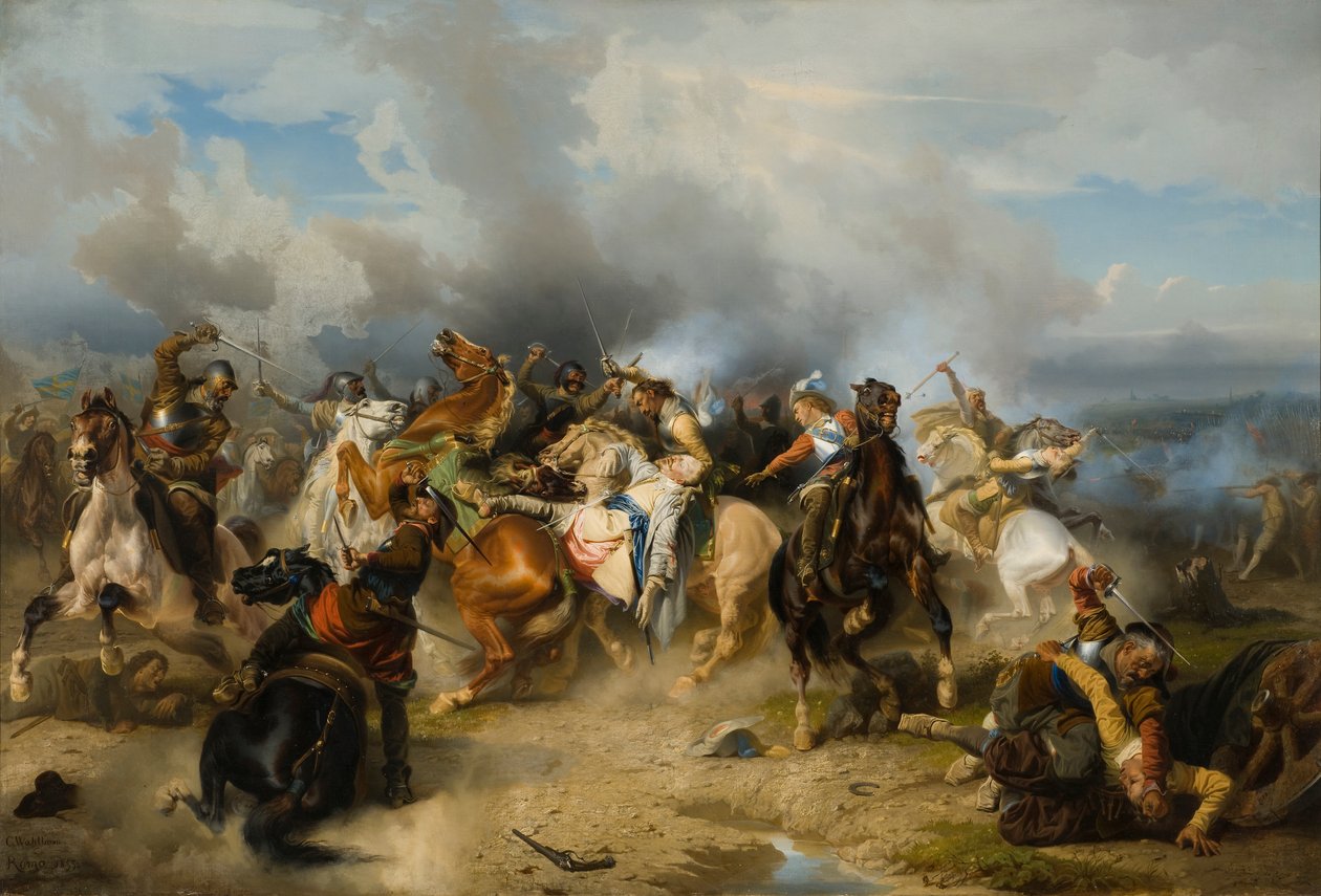 1855年Lützen战役中瑞典国王古斯塔夫二世阿道夫之死 作者 卡尔·沃尔博姆