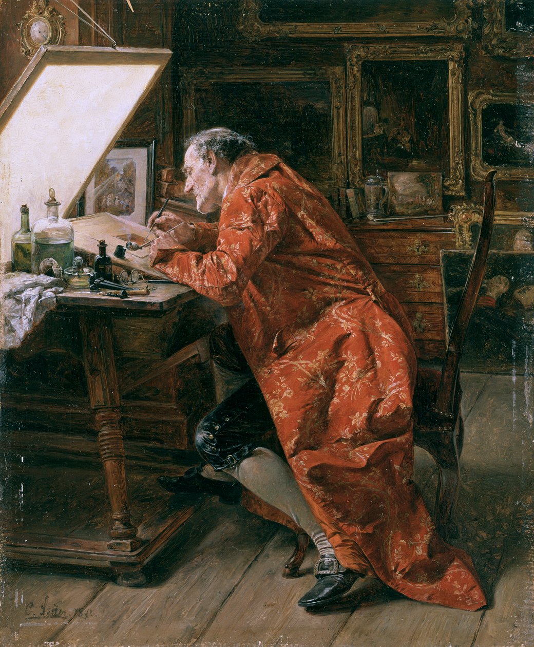 蚀刻者》，1892年 作者 卡尔·威廉·安东·塞勒