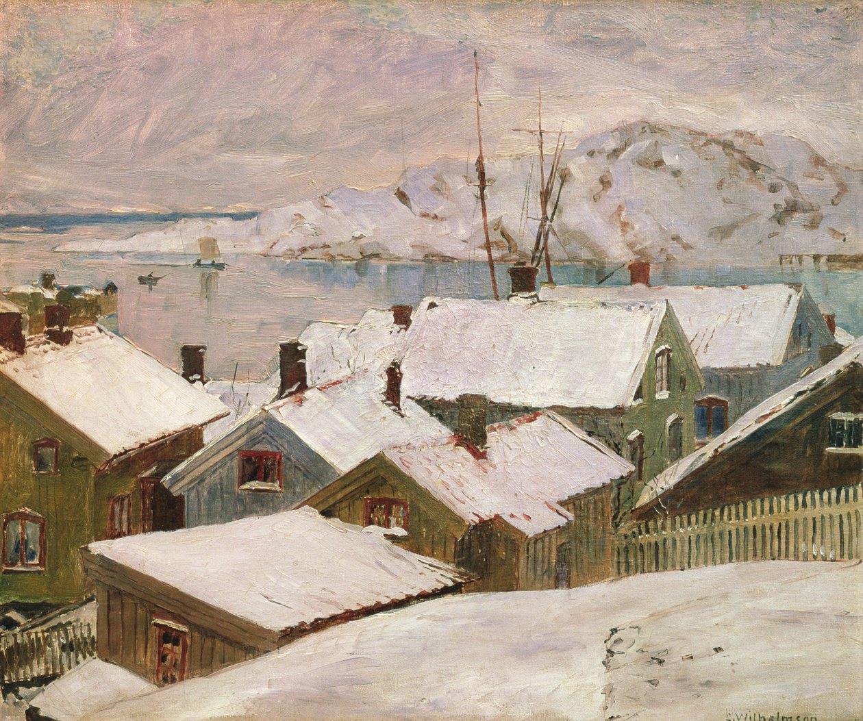 Fiskebackskil在冬天，1899年 作者 卡尔·威廉·威廉森