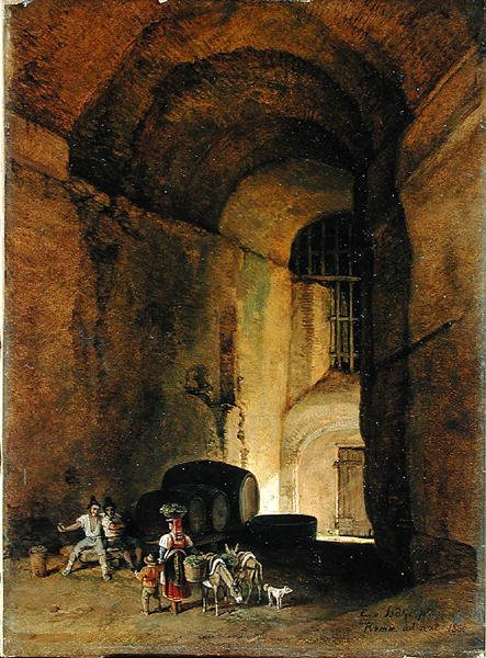一个Osteria，1830年（1836年？）（画布上的油画） 作者 卡尔·威廉·冯·海迪克