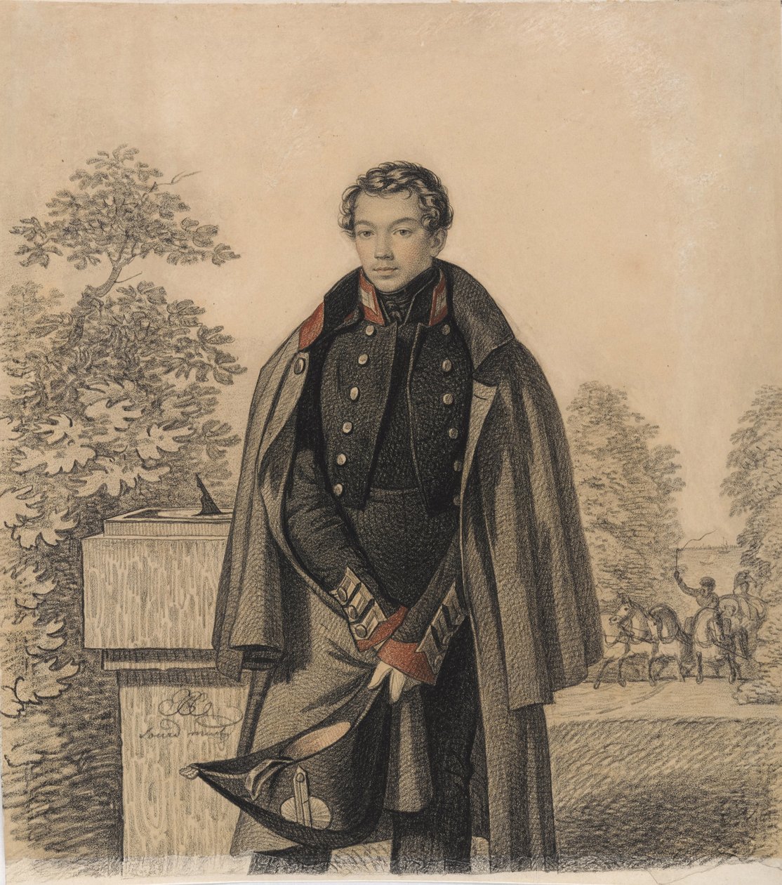 1820年代初期AW Raevsky的肖像。 作者 卡尔·冯·汉佩尔恩