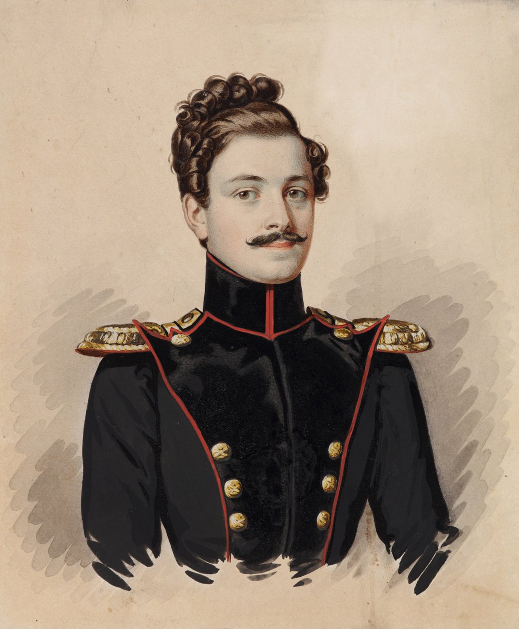 肖像Artemy Dmitrievich Raevsky 1814-1853，1835年。 作者 卡尔·冯·汉佩尔恩