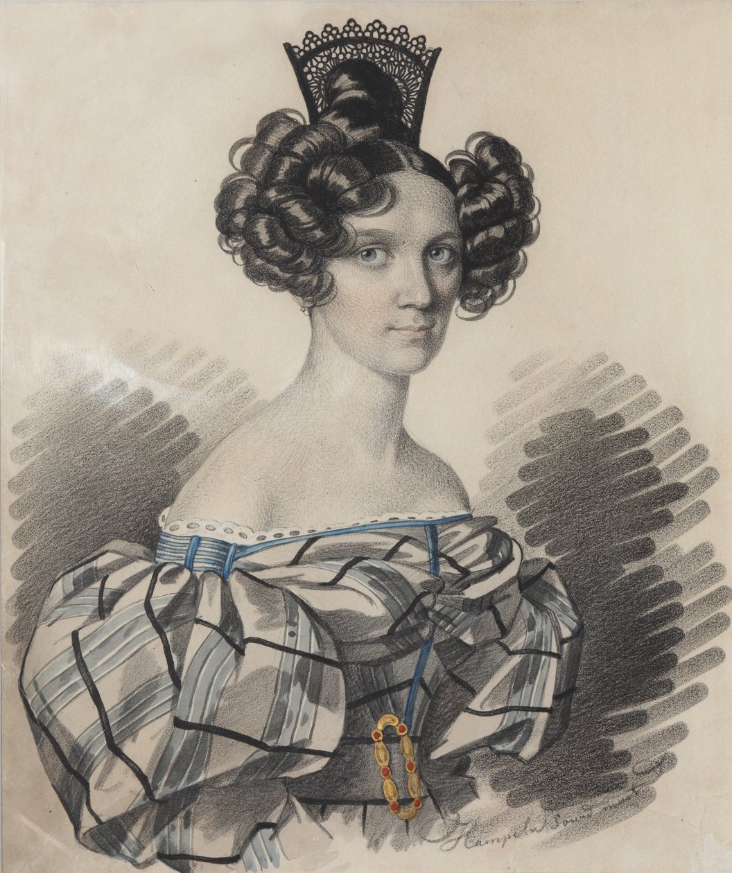 奥尔加·尼古拉耶夫娜·塔利辛娜（Olga Nikolaevna Talyzina）肖像，祖伯娃（NéeZubova）1803-1882年，1830年代初期。 作者 卡尔·冯·汉佩尔恩