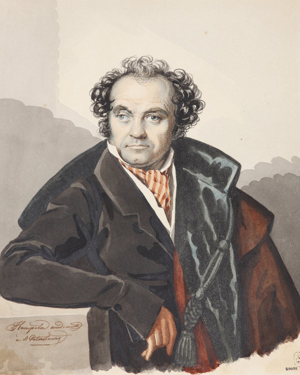 Sergey Dmitryevich Lvov 1781-1857，1820年代肖像。 作者 卡尔·冯·汉佩尔恩