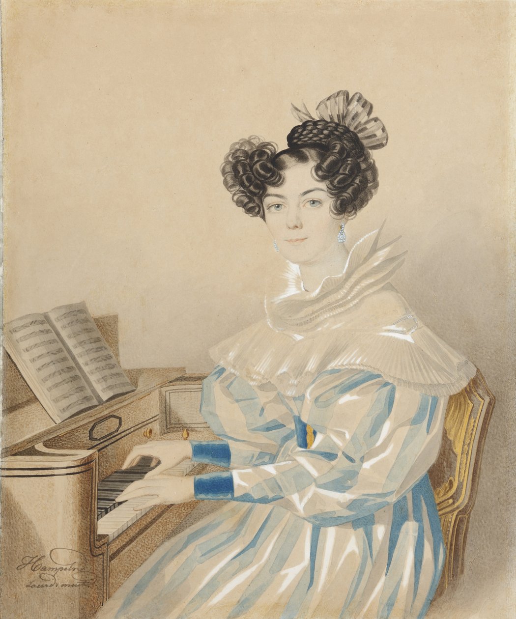 塔蒂亚娜·彼得罗夫纳·洛娃（Tatiana Petrovna Lvova）的画像，1789年至1848年，内尔·波托拉茨卡娅（NéePoltoratskaya），1820年代。 作者 卡尔·冯·汉佩尔恩