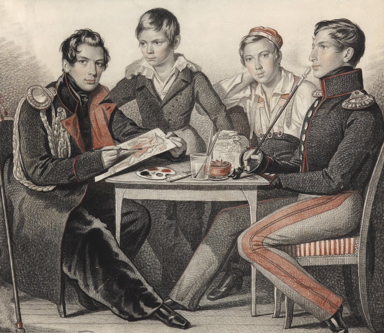 诺夫斯基兄弟肖像，1825年。 作者 卡尔·冯·汉佩尔恩