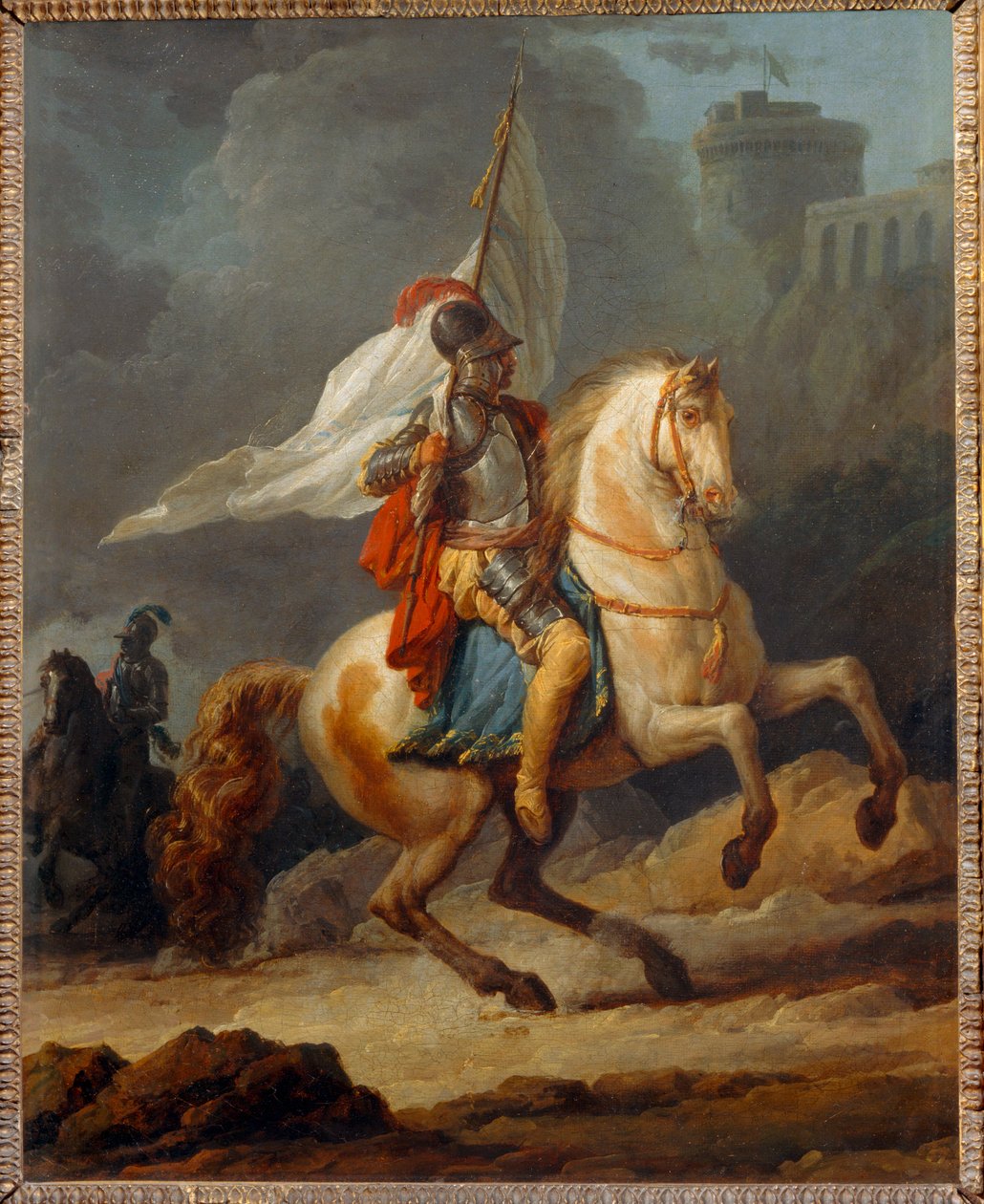 Cavalier en armure tenant un drapeau - 手持旗帜的铠甲骑士... 作者 卡尔·韦尔内