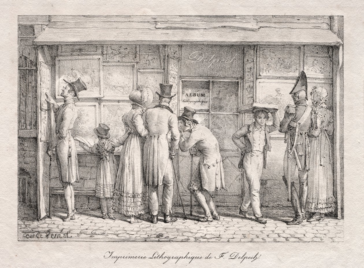 Delpech平版印刷店，c。 1818年。 作者 卡尔·韦尔内