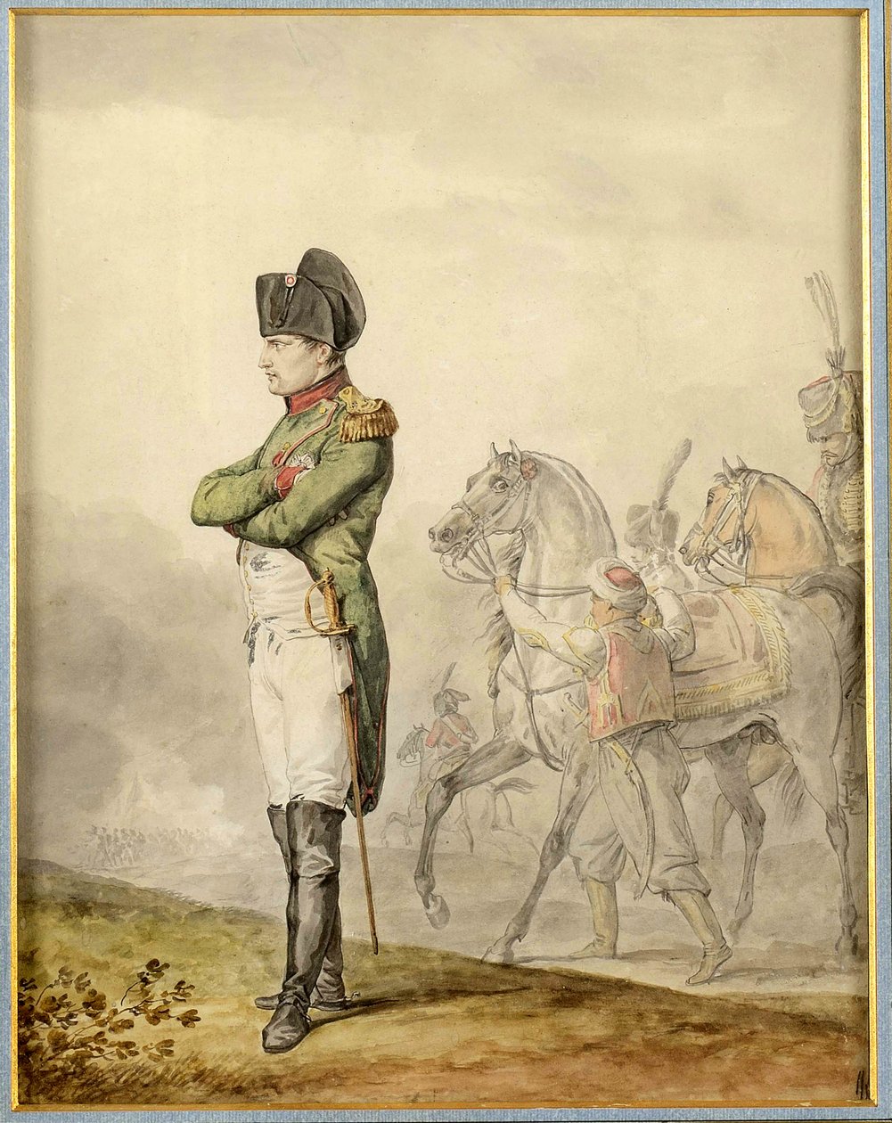 Napoleon a Austerlitz (1805) - Napoleon at Austerlitz, by Vernet, Carle (1758-1836). Watercolour on paper. Private Collection 作者 卡尔·韦尔内