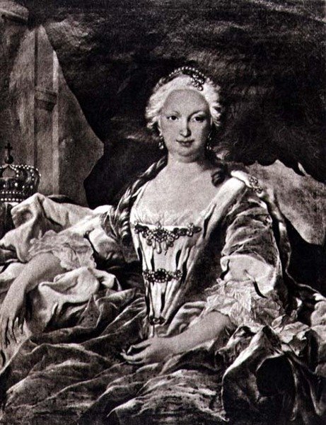 伊莎贝拉（伊丽莎白）nee Farnese（1692-1766）（石版画）。 作者 Carle van（之后）Loo
