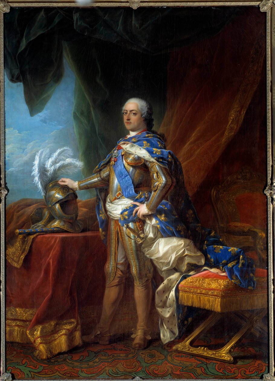 法国国王路易十五（1710 - 1774）脚下的肖像。 Carle Van Loo 工作室的绘画（1705 - 1765） 作者 Carle van（Loo的工作室）