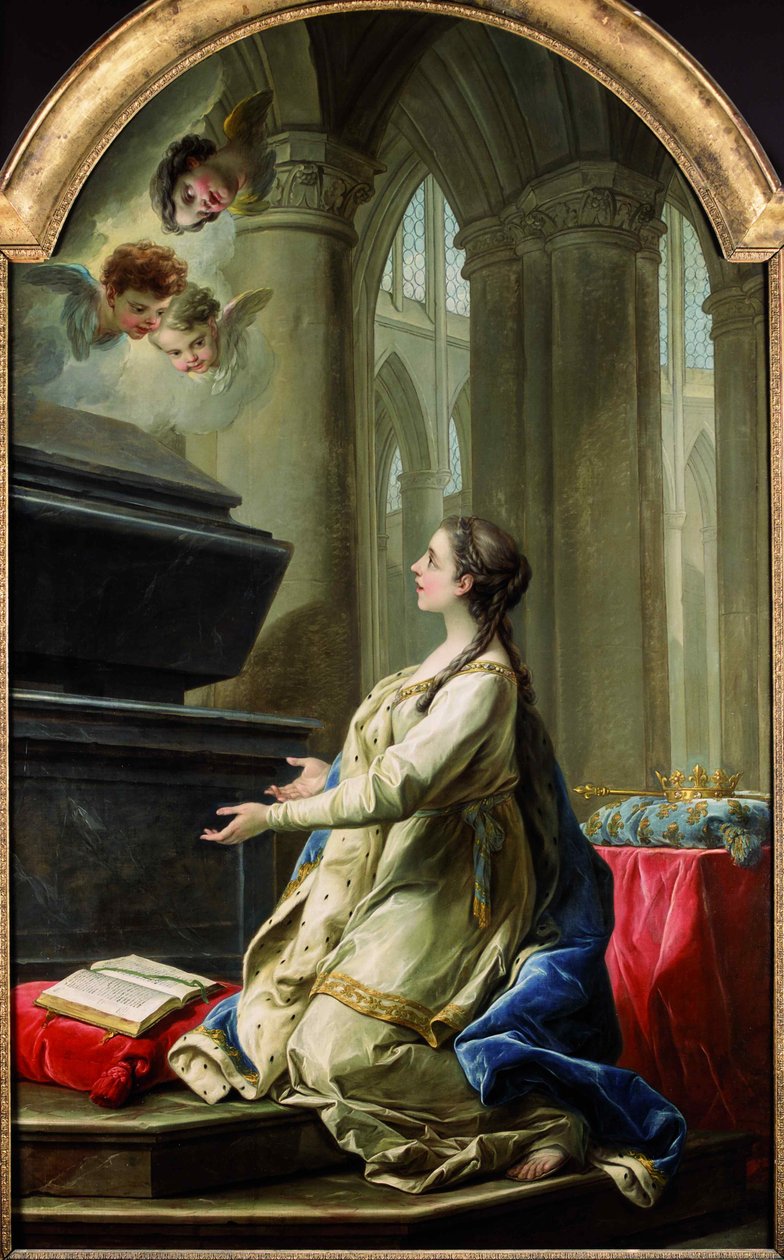 1753年，圣克洛蒂德（Saint Clotilde）在圣马丁墓旁祈祷。 作者 卡尔·范·卢