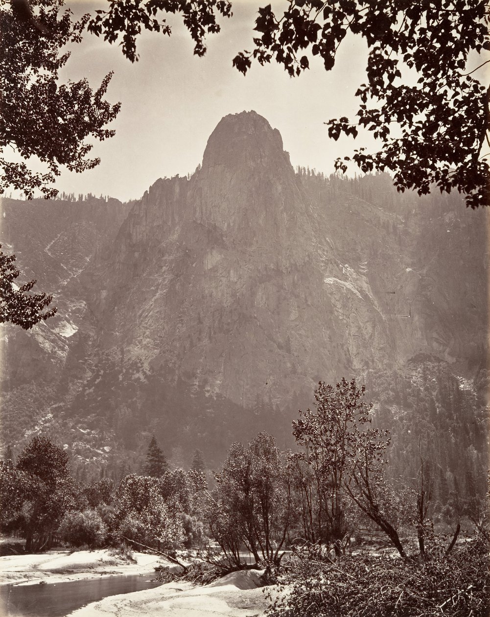 哨兵岩，优胜美地，约1872年，约1876年印刷。 作者 卡尔顿·E·沃特金斯。